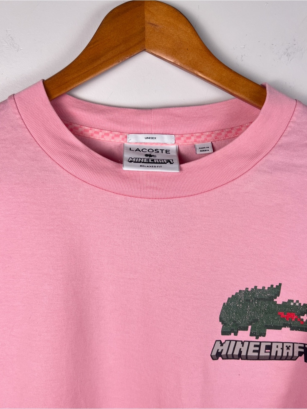 Lacoste x Minecraft Pink Graphic Long Sleeve - XXL